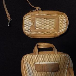 TAN WALLET & CELL PHONE OR CAMERA CASE HOLDER